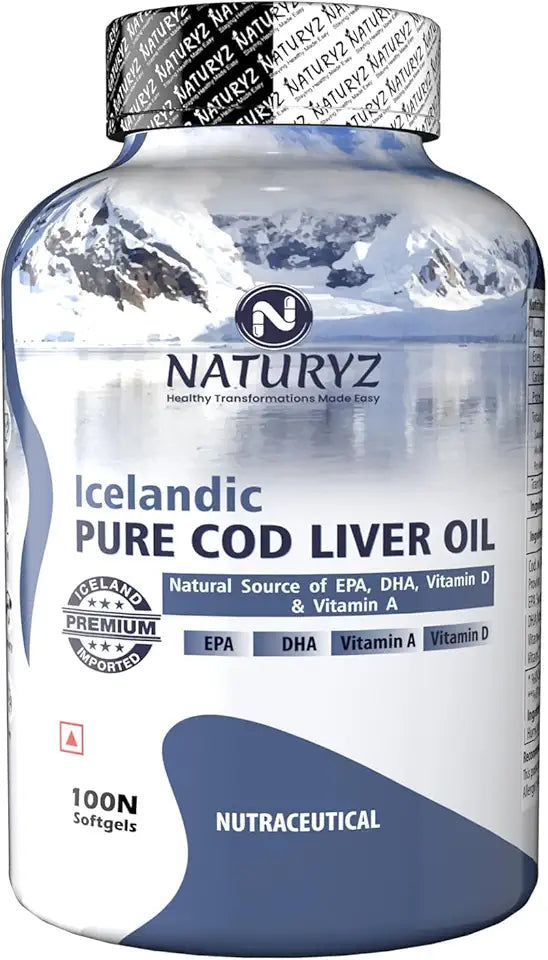 Icelandic COD Liver Oil Capsules with Omega 3, 100 Count Z6843