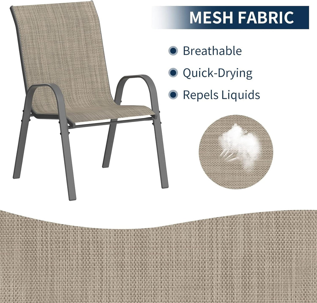 Brown Set of 4 Stackable Patio Chairs I883