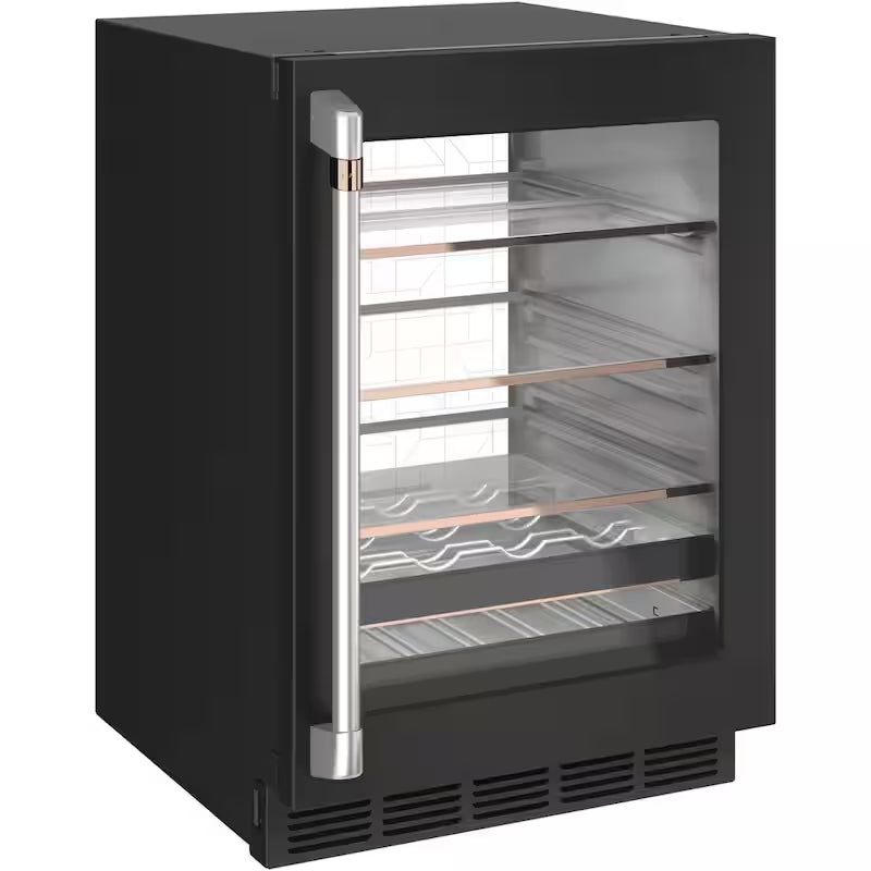 24 in. 14-Bottle Wine and 126-Can Beverage Cooler in Matte Black P2970