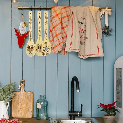 12 Pcs Christmas Wooden Spoons U320