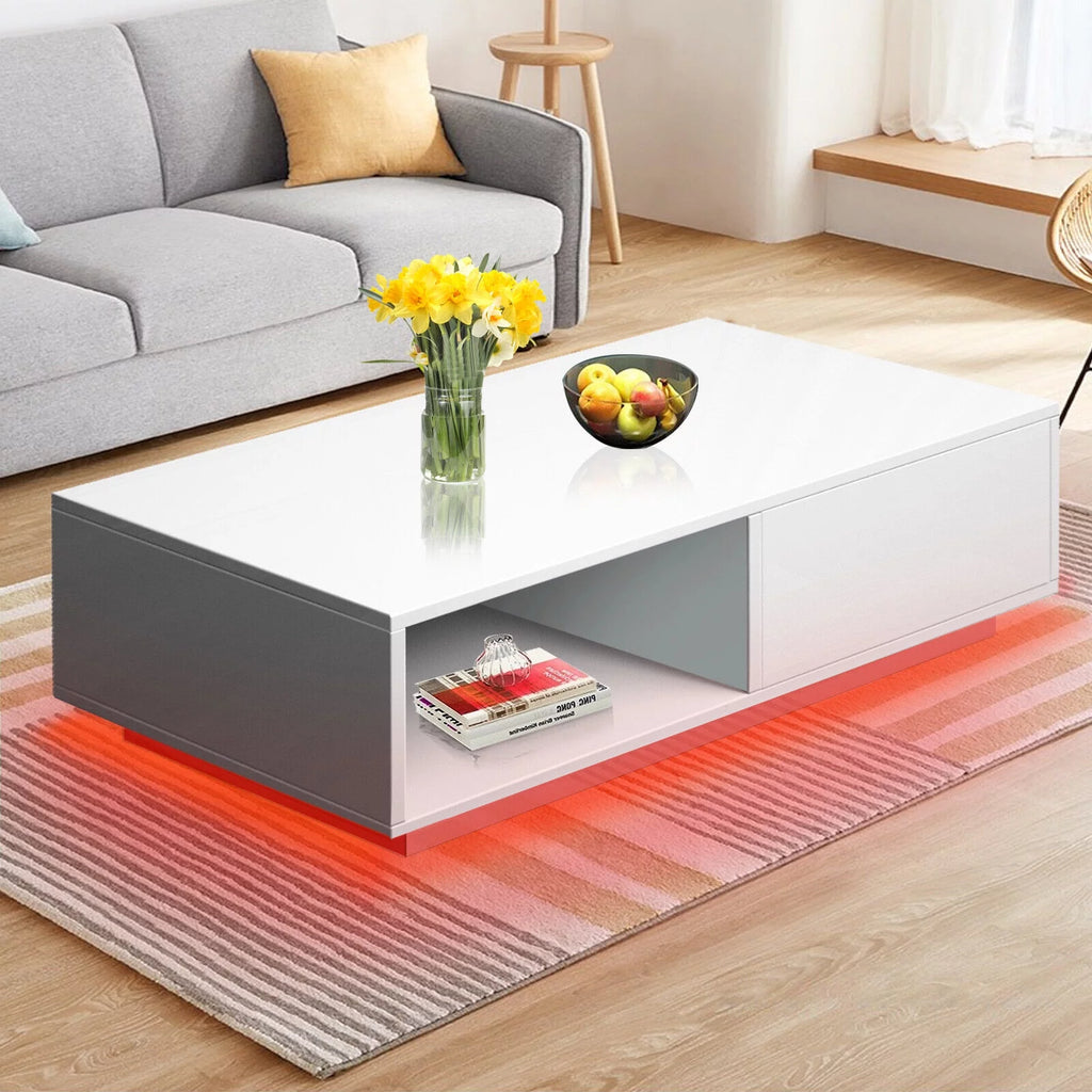 Oversized High Gloss Coffee Table with Drawer Z67442