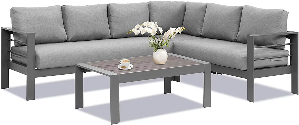 3 Pieces All-Weather Aluminum Patio Sofa Set M3154