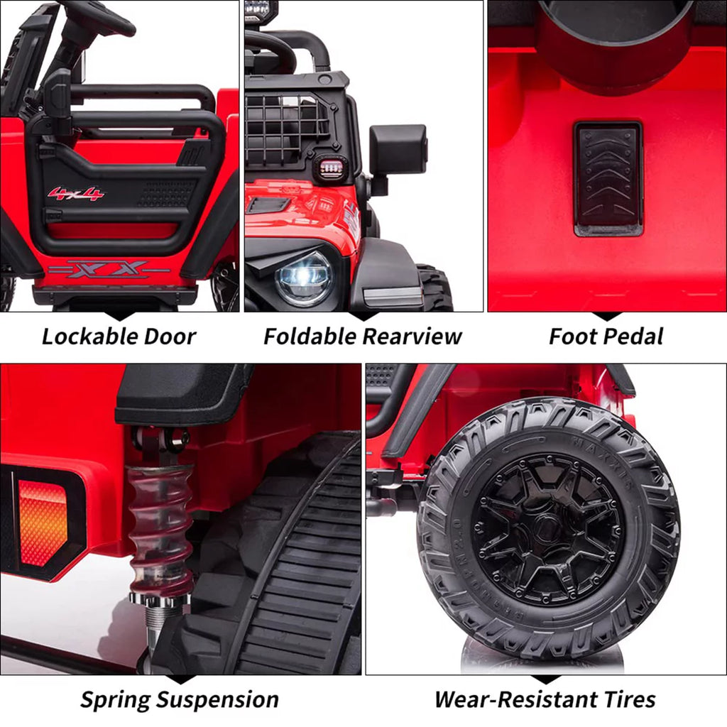 2-Seater Kids Ride on Car with Remote Control, 24V Electric Vehicle Toy with Storage Space, Red Z584849