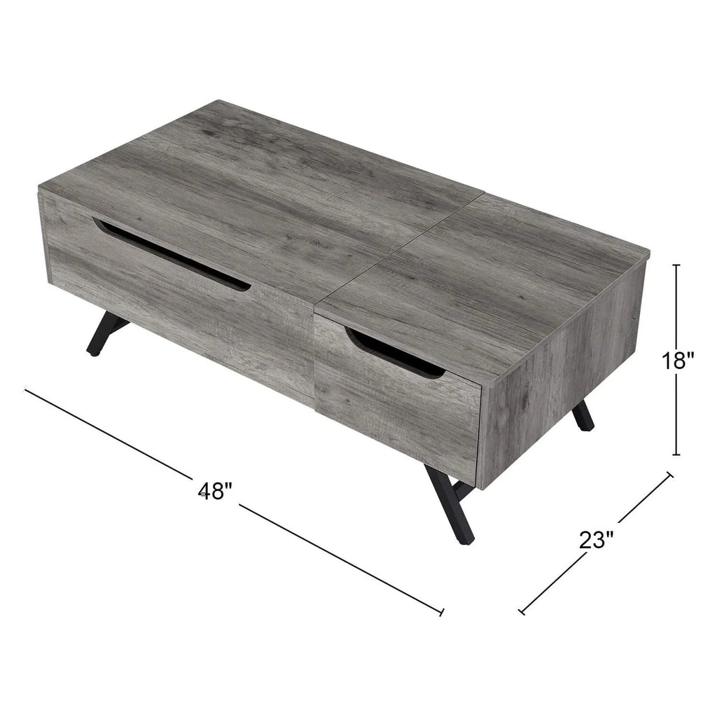 Gray Oak Coffee Table with Lift Top L77422