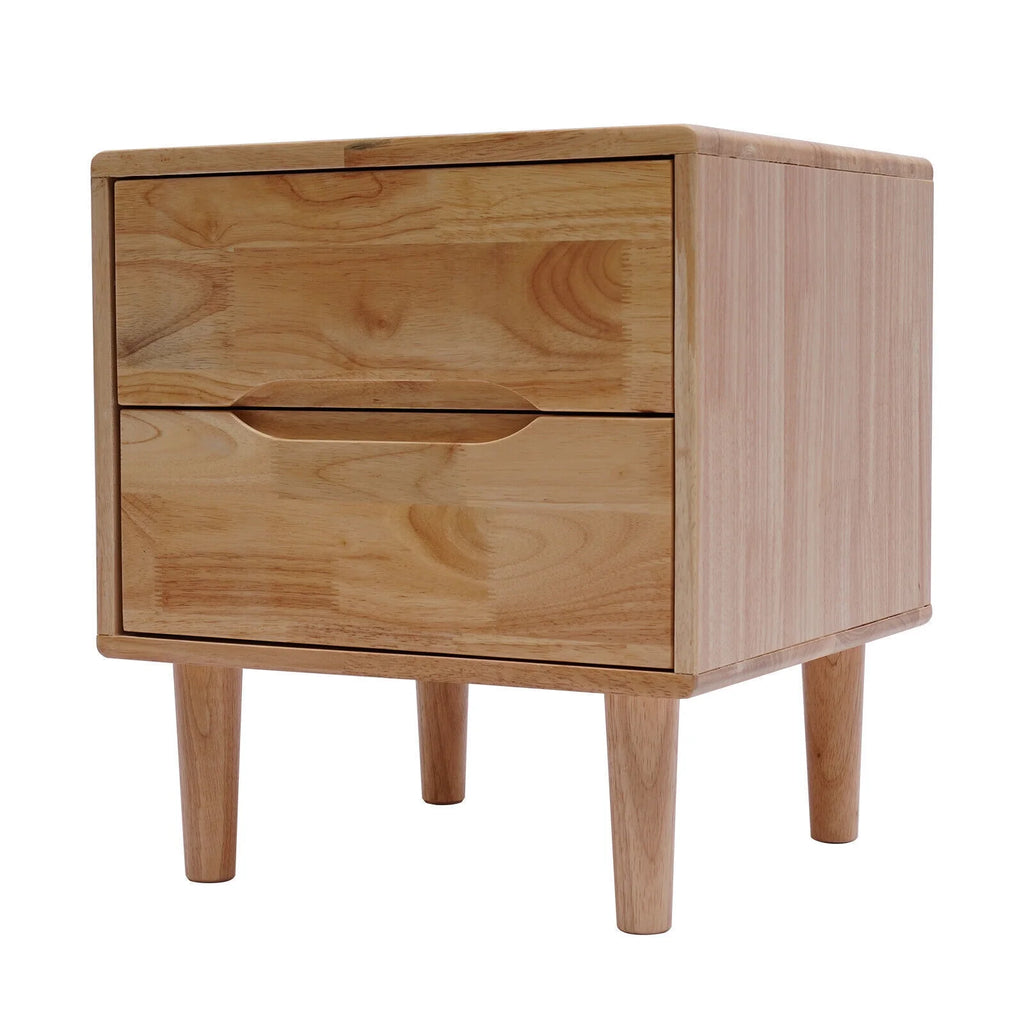 Mid Century Wood Nightstand with 2 Drawers R69606
