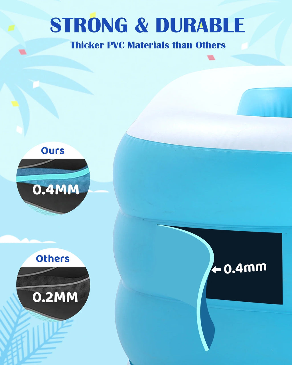 95In Inflatable Square Swimming Pool L334