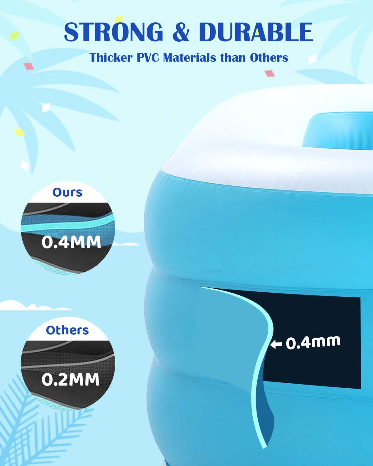 95In Inflatable Square Swimming Pool L334