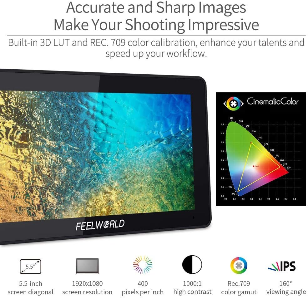 5.5 inch Touch Screen DSLR Camera Field Monitor J90375
