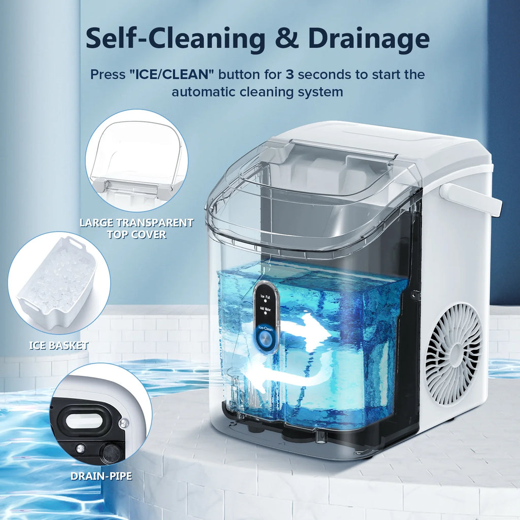 Nugget Ice Maker Countertop with Soft Chewable Pellet Ice, 34lbs/24H, Self-Cleaning, Gray F51348