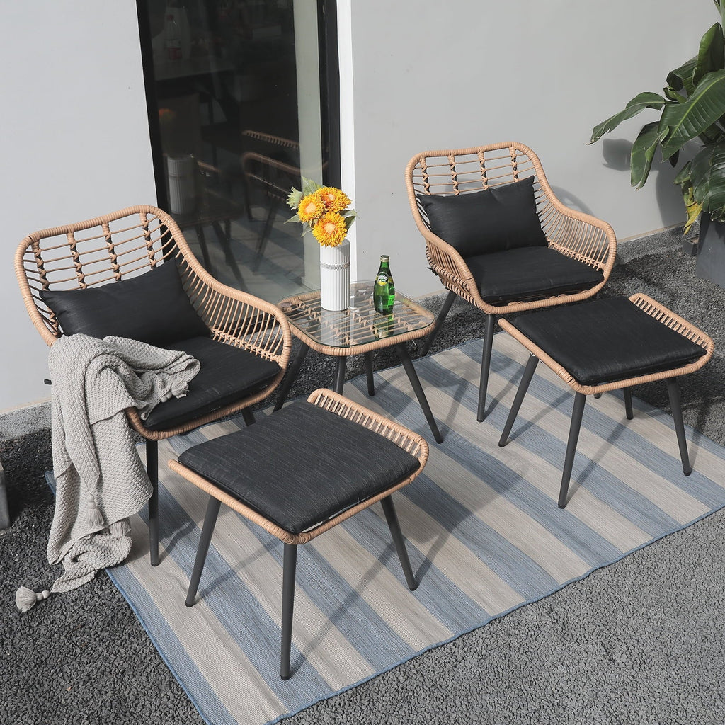 5-Piece PE Rattan Wicker Patio Furniture Set G6129