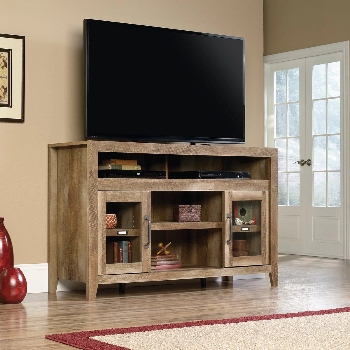 Craftsman Oak Finish TV Stand Credenza O337