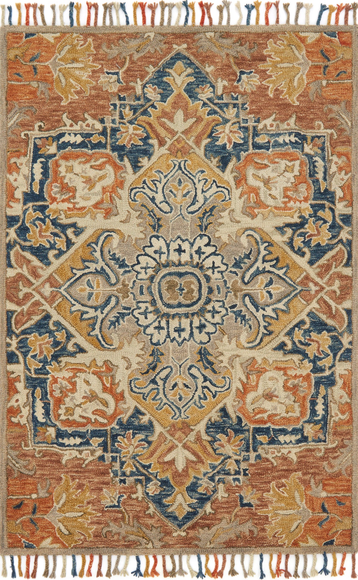 Rust Blue 9'3 x 13' Rug Y877