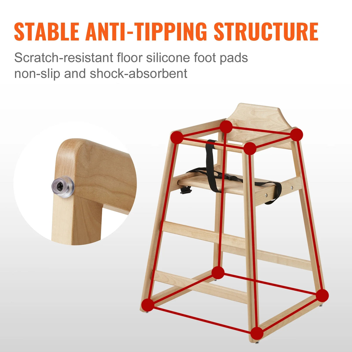 Wooden Portable Baby High Chair R564093