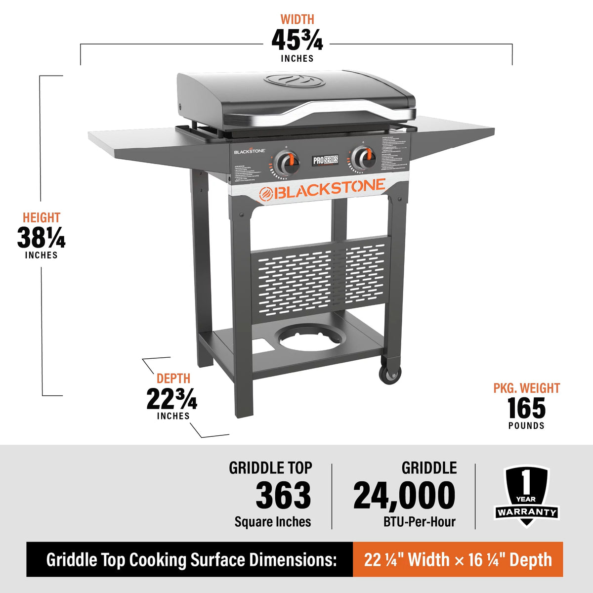 2 Burner Propane Griddle with Hood O313