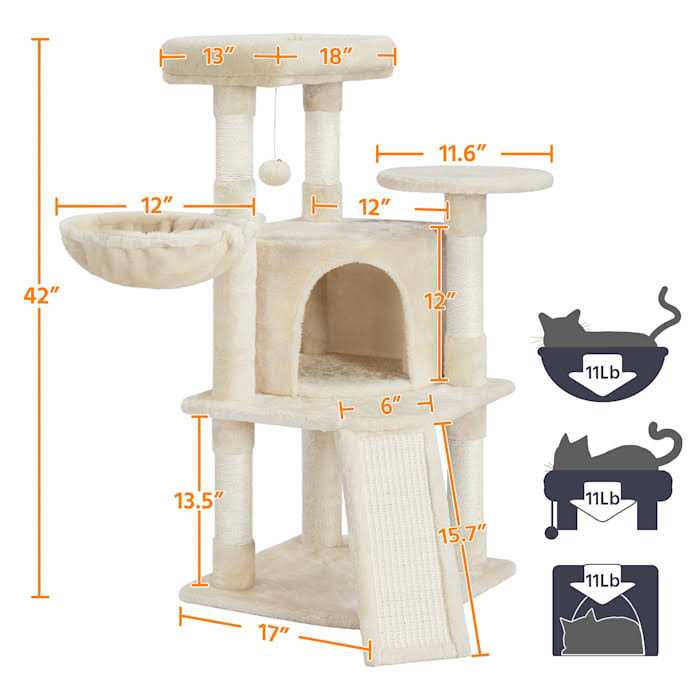 Plush Cat Tree Condo with Basket R858411
