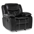 Black Faux Leather Upholstered Reclining Chair L919886