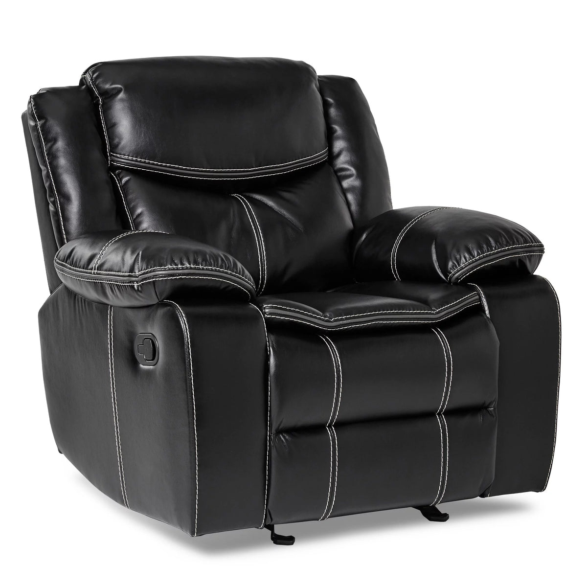 Black Faux Leather Upholstered Reclining Chair L919886