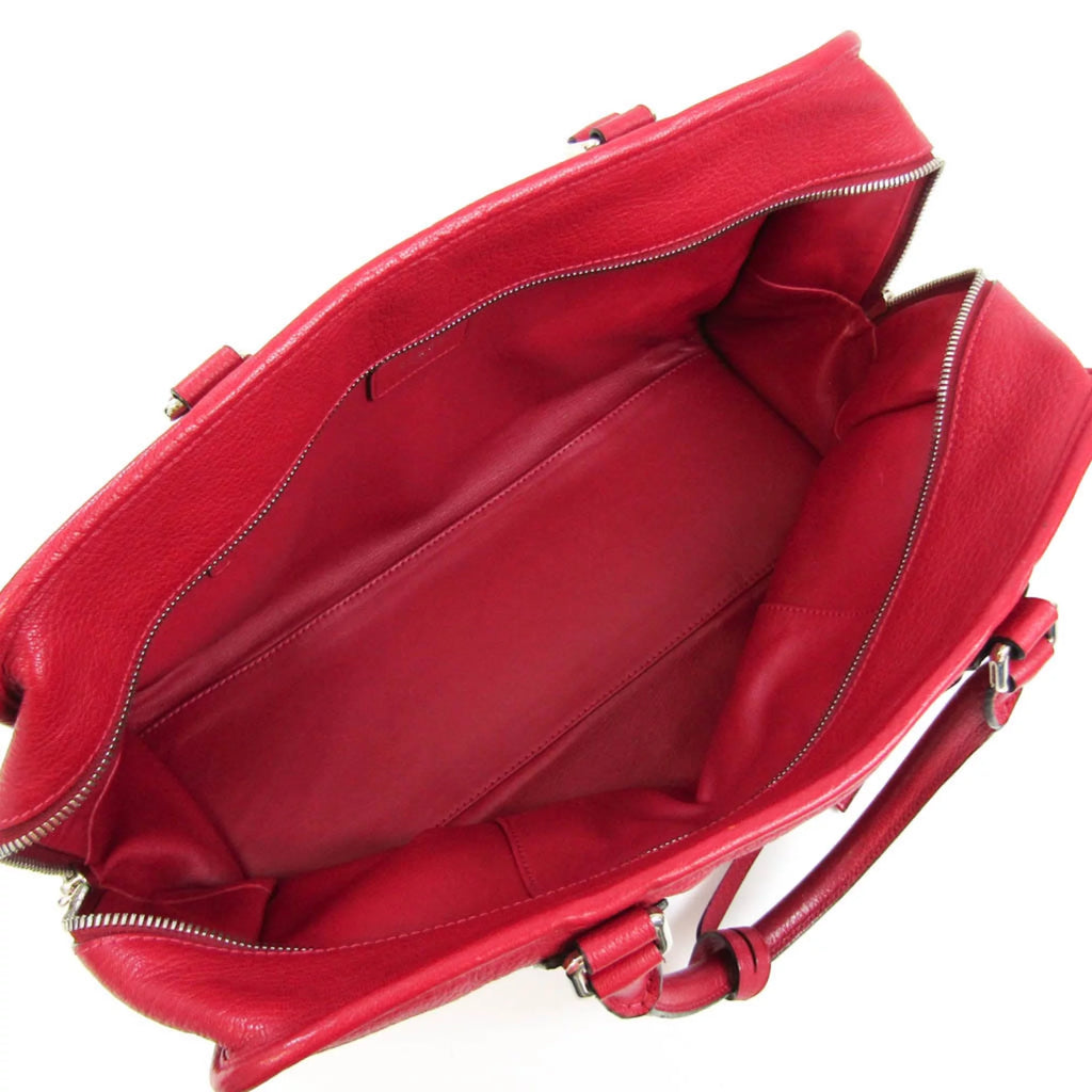 Pre-Owned Red Leather Handbag M159