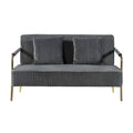 Velvet Loveseat with Gold Metal Legs F315780