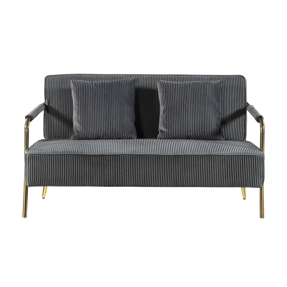 Velvet Loveseat with Gold Metal Legs F315780