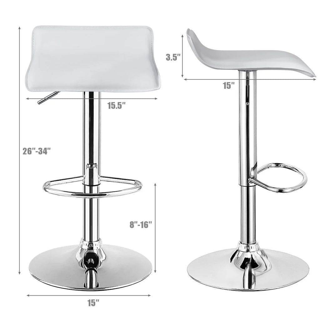 Set of 2 White Adjustable Swivel Bar Stools B826457