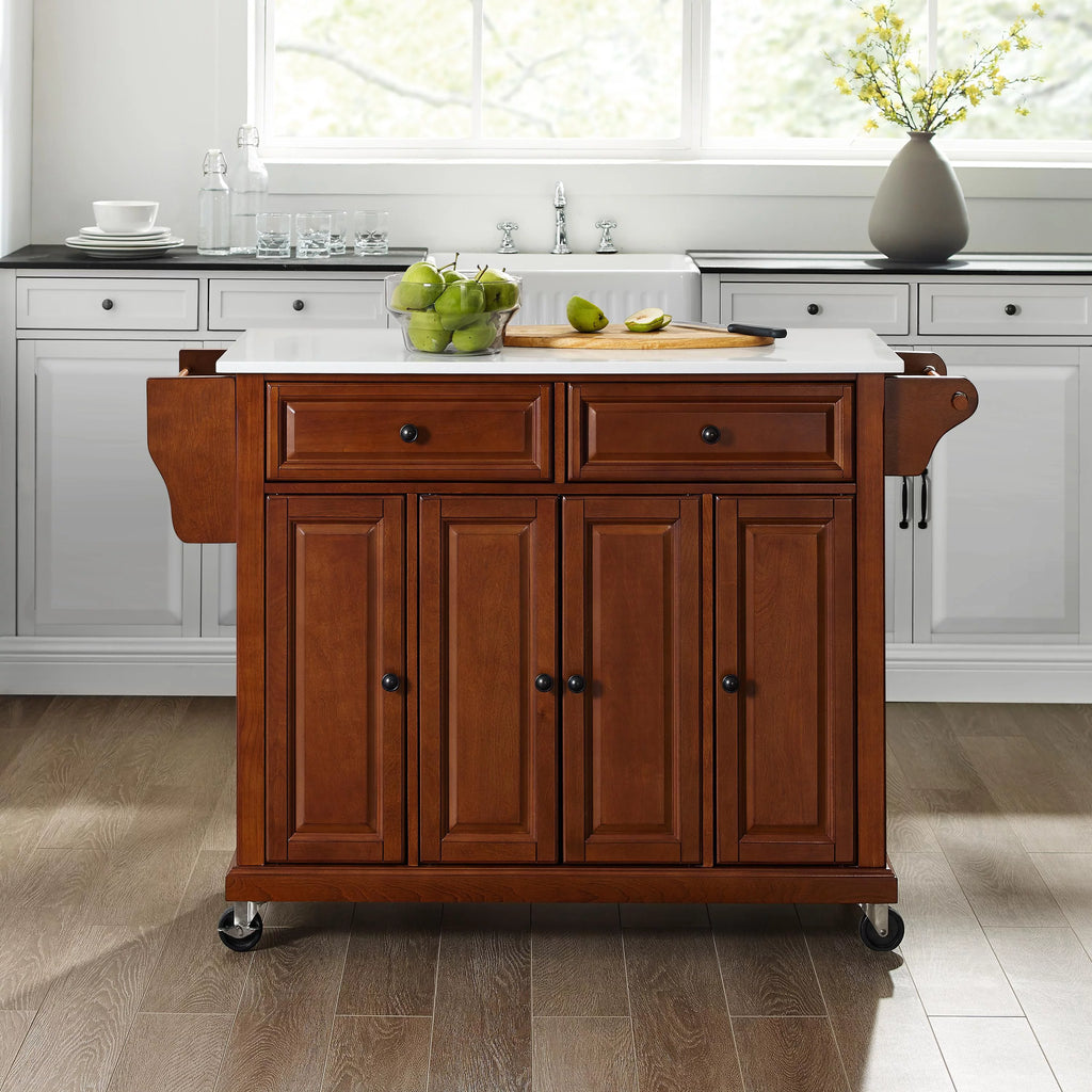 Wood Granite Top Kitchen Cart G43385