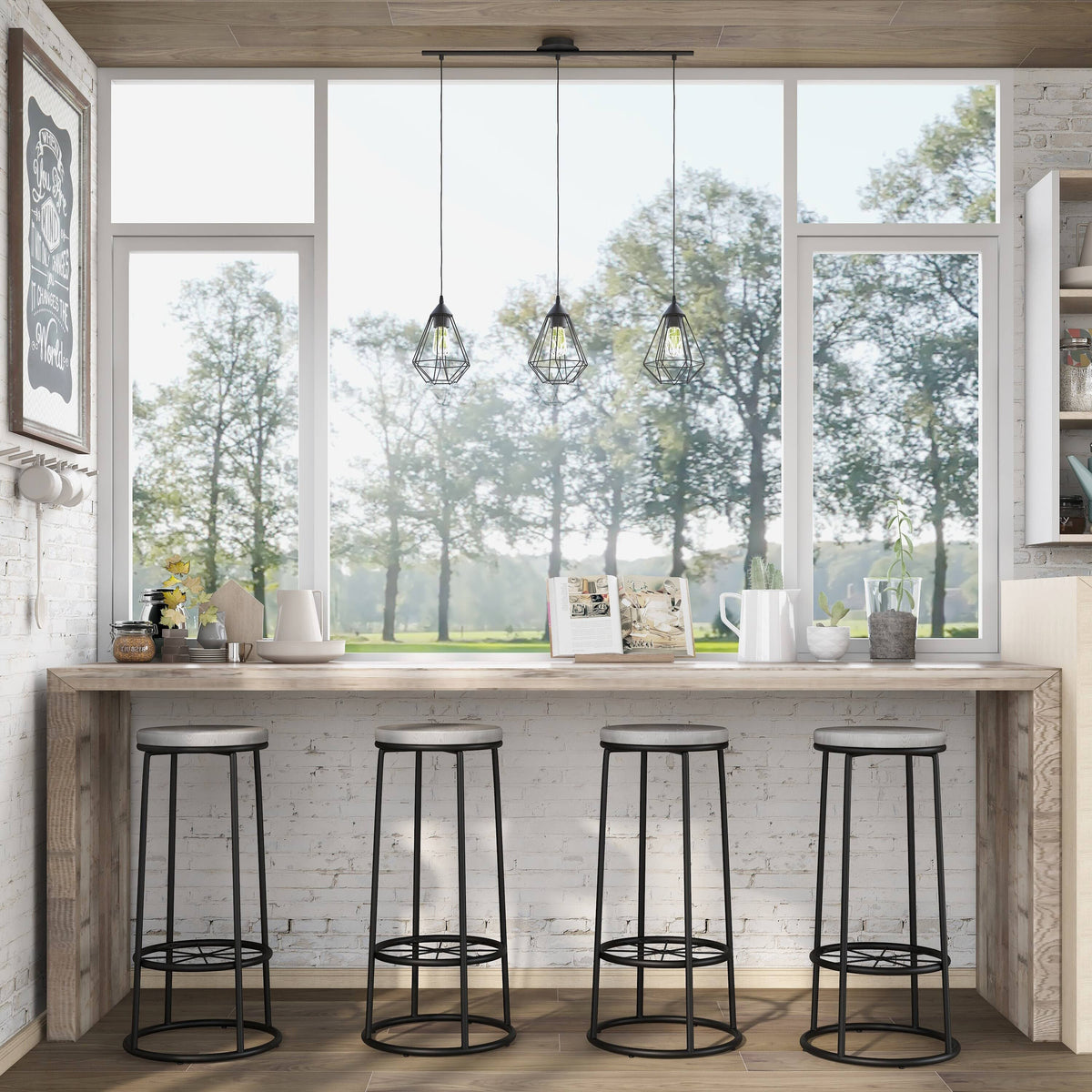 Rustic Metal Barstools Set of 2 T6684