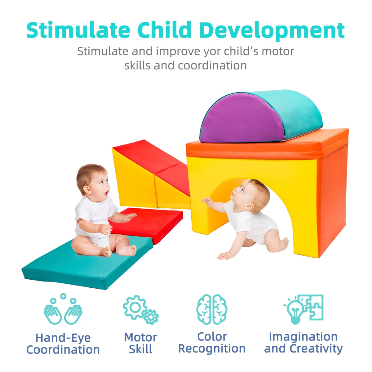 Lightweight Foam Climb and Crawl Playset 5 Piece Set X646921