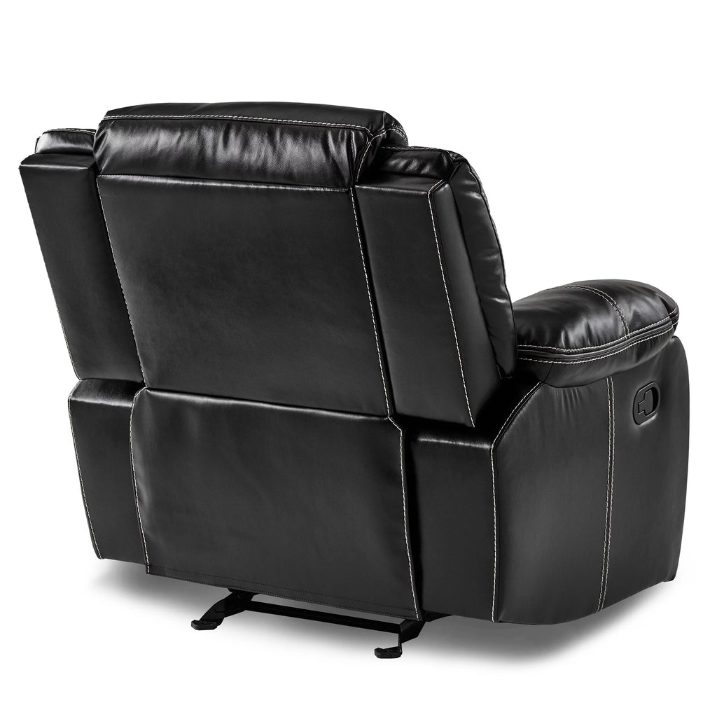 Black Faux Leather Upholstered Reclining Chair L919886