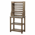 Barnwood Wire-Brush Baker's Rack D60674