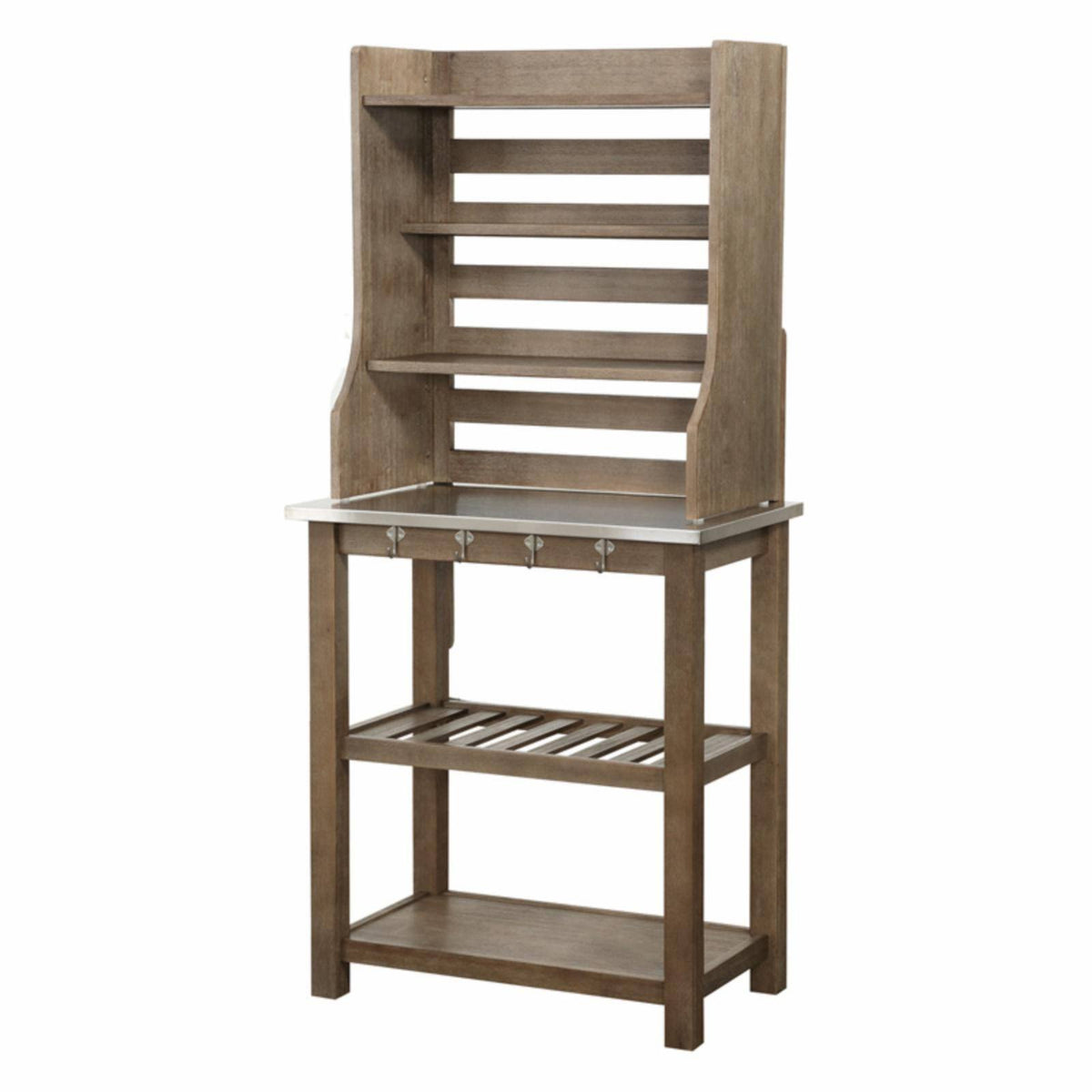 Barnwood Wire-Brush Baker's Rack D60674
