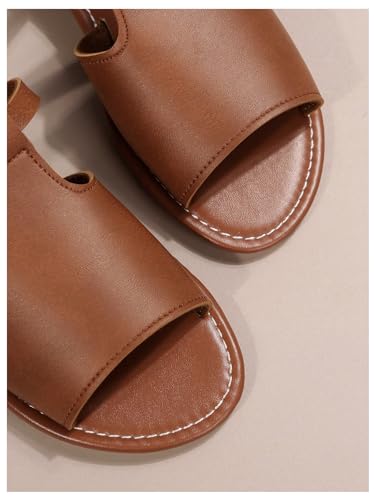 Cut Out Slide Sandals Open Toe Flat Sandals Z353
