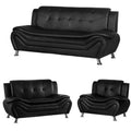 Black 3 Piece Sofa Loveseat and Armchair Living Room Set I552819