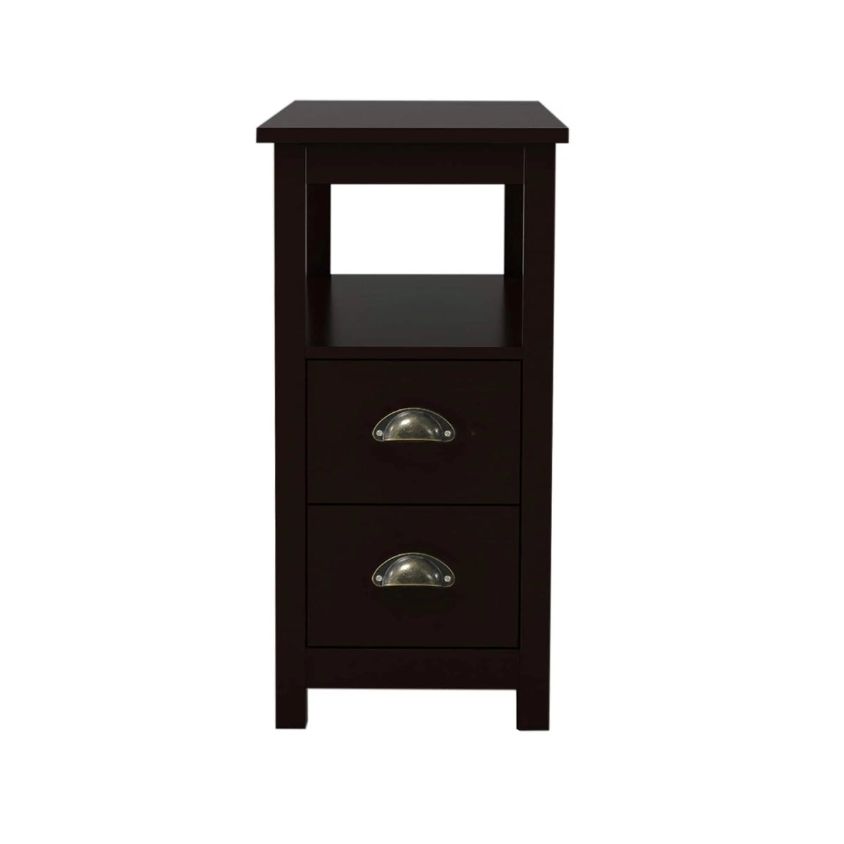 Narrow End Table with 2 Drawers and 1 Open Shelf M204