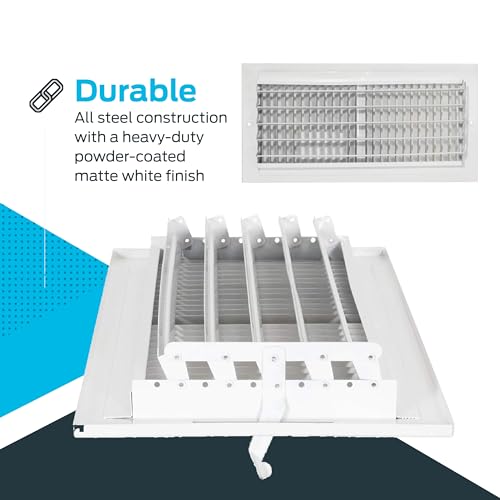 10 x 4 Inch White Steel Air Vent Cover Q811