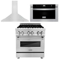 30 in. Dual Fuel Range, Range Hood, Microwave Drawer S78569