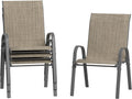 Brown Set of 4 Stackable Patio Chairs I883