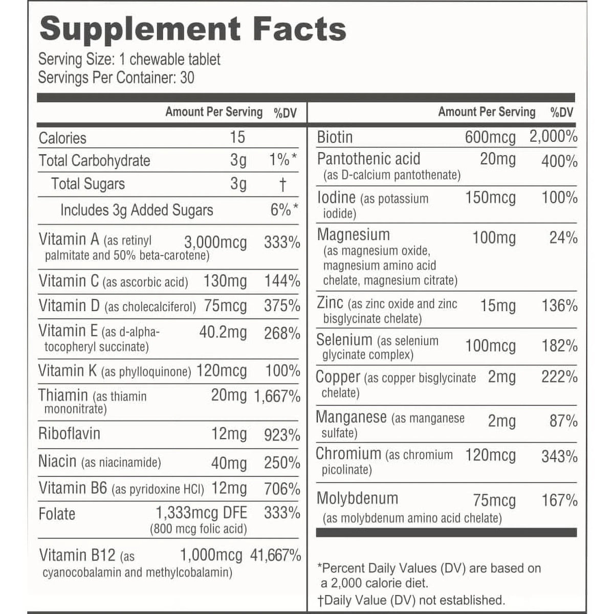 Chewable Bariatric Multivitamin 1-Month Supply H3822
