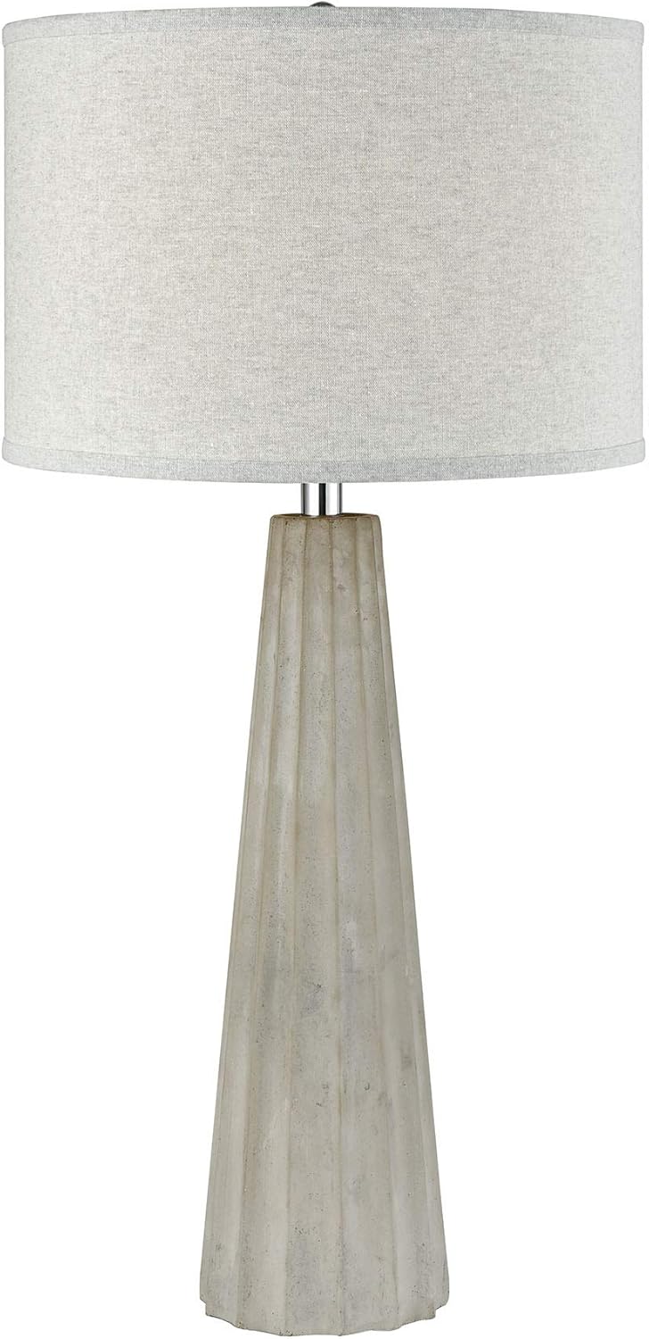 One Light Table Lamp Grey Finish with Grey Linen Shade J4033