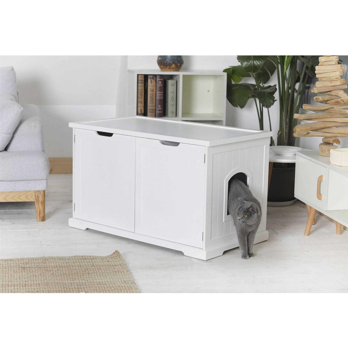White Cat Washroom Bench Y528790