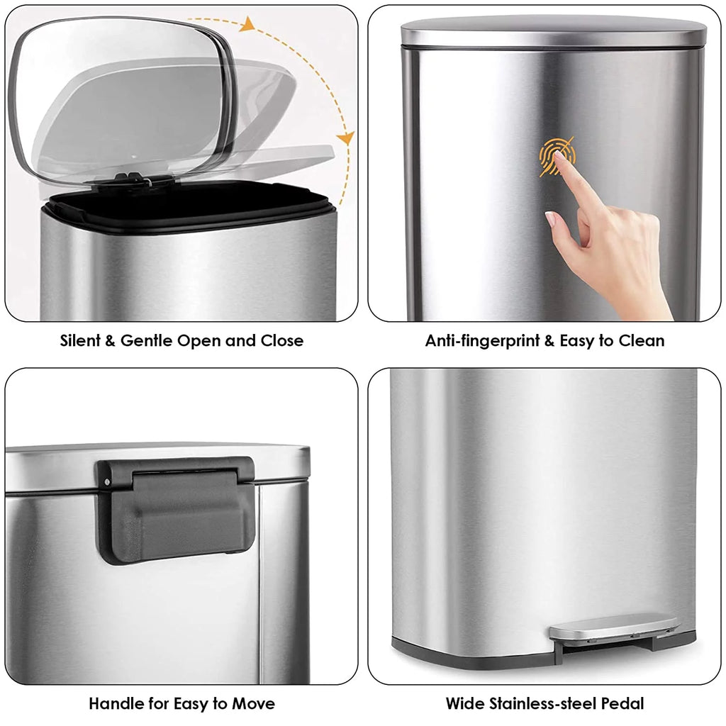 50L Stainless Steel Garbage Can A1556
