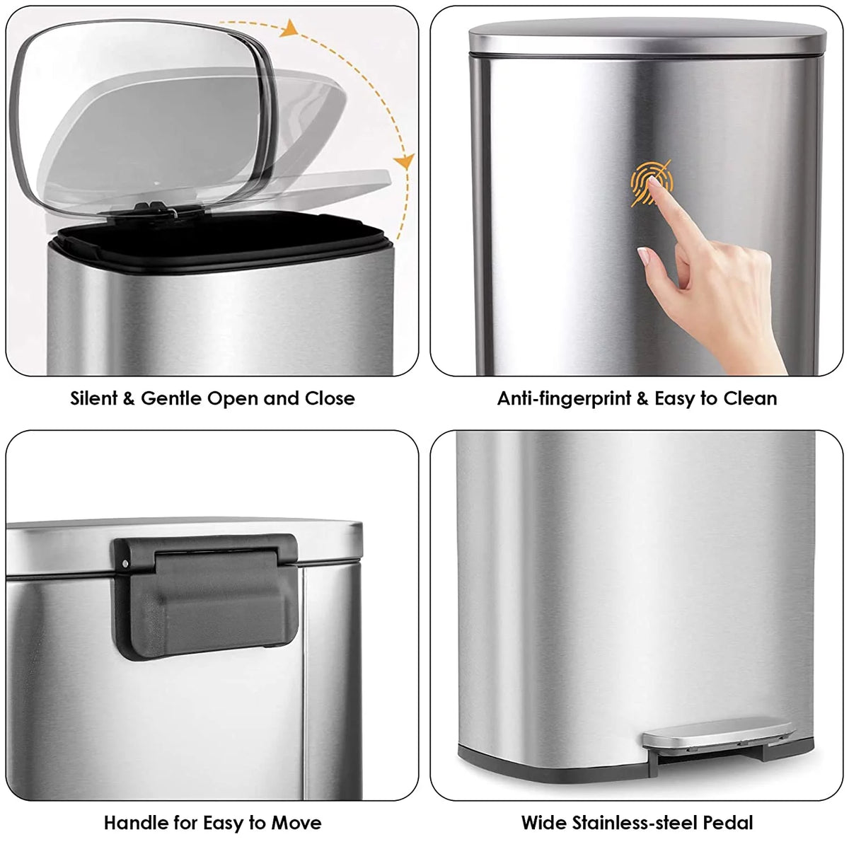 50L Stainless Steel Garbage Can A1556
