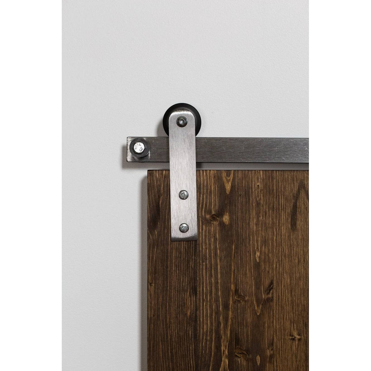 84 inch Side Mounted Mini Sliding Barn Door Track Brushed Nickel N917