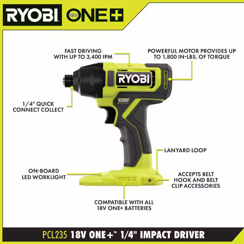 18V Cordless 6-Tool Combo Kit with Battery, Charger, and Rolling Tool Box I339