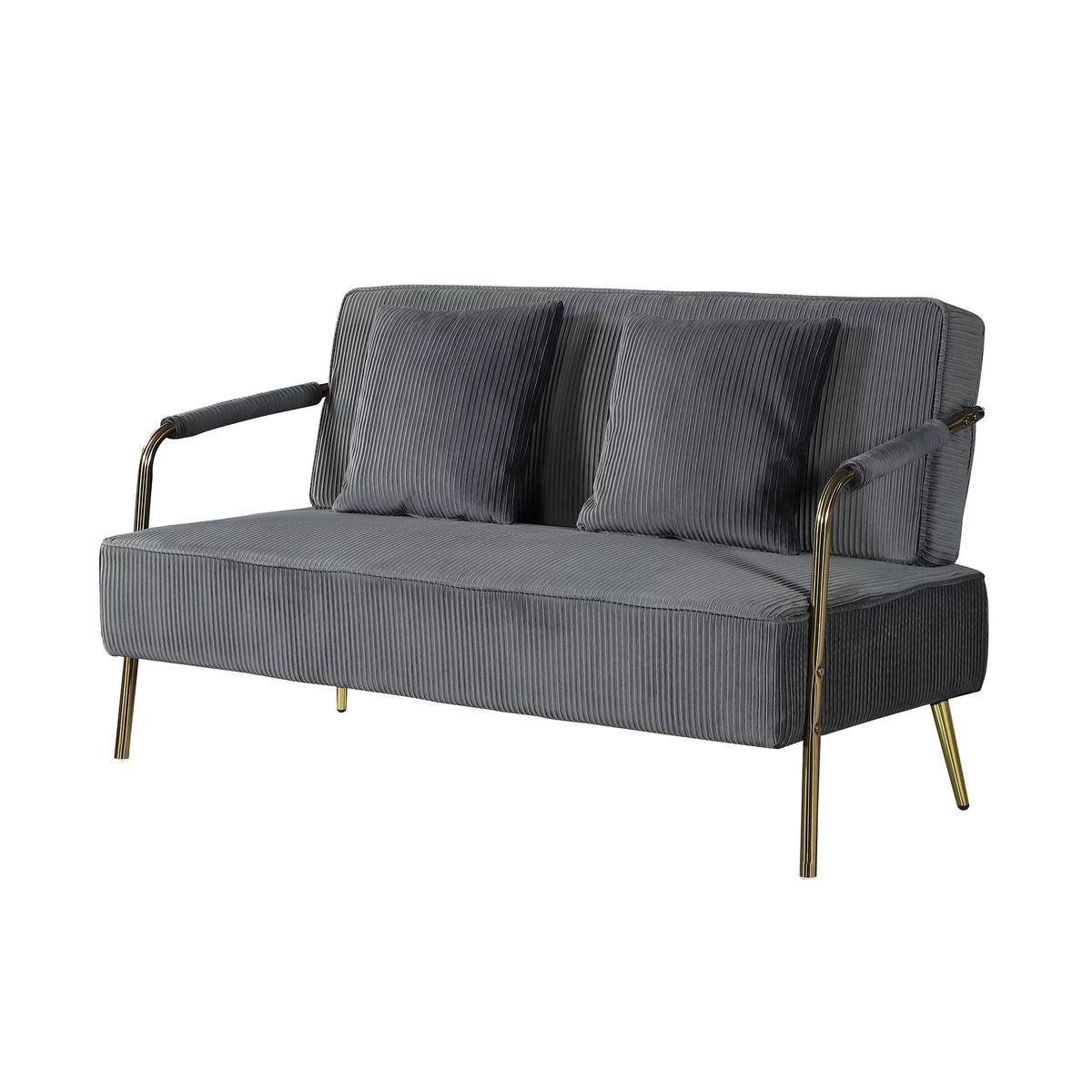 Velvet Loveseat with Gold Metal Legs F315780