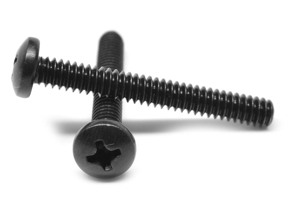 1/4-20 x 1 1/2 Machine Screw Phillips Pan Head Black Zinc Plated Y204198