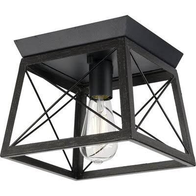 1-Light 9.5x22 Flush Mount Black B546