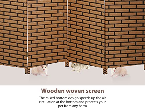 6 FT Tall 4 Panel Wood Room Divider Privacy Screen S3648