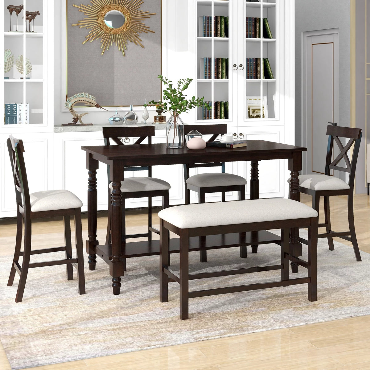 6-Piece Counter Height Dining Table Set N1800