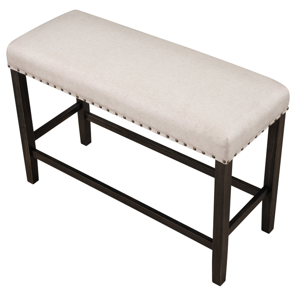 Rustic Wooden Upholstered Dining Bench S67788